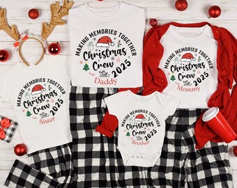 Custom Family Christmas Crew Sweatshirt- Matching Family Holiday Shirt, Xmas Pajamas Top, Toddler Sweater CM122