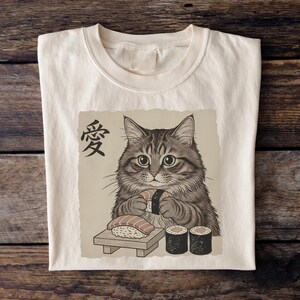 Comfort Colors® Ramen Cat Shirt, Cute Sushi Cat Sweatshirt, Kawaii Japanese Anime Cat Shirt, Anime Cat Tee, Japanese Tee, Ramen Lover GN50 bild 6