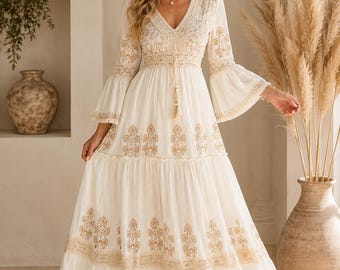 Women’s Summer Boho Maxi Dress 2026 – Floral Print V-Neck A-Line Long Dress, Sleeveless Beach Holiday Vintage Outfit