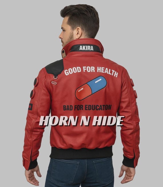 Akira Kaneda Inspired Leather Jacket: Cybernetic Sci-fi Cosplay - Etsy