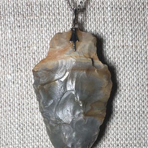 Vintage 1960’s Arrowhead Necklace, Sterling Silver Chain, Genuine Wisconsin Found Artifact, Pendant