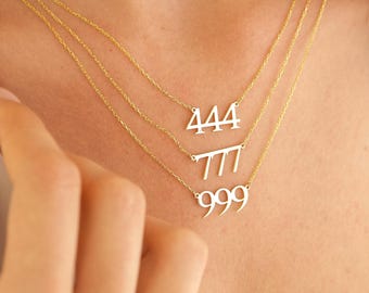 パーソナライズされたエンジェルナンバーネックレス：スターリングシルバーのラッキーナンバーペンダント