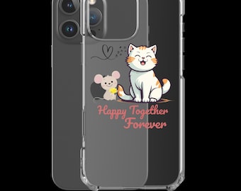 Kawaii Cat & Mouse iPhone Case – Clear Protective Phone Cover