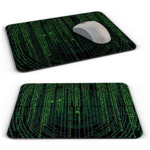 Binary Matrix Code Computing Gaming PC Rubber Mouse mat image 2