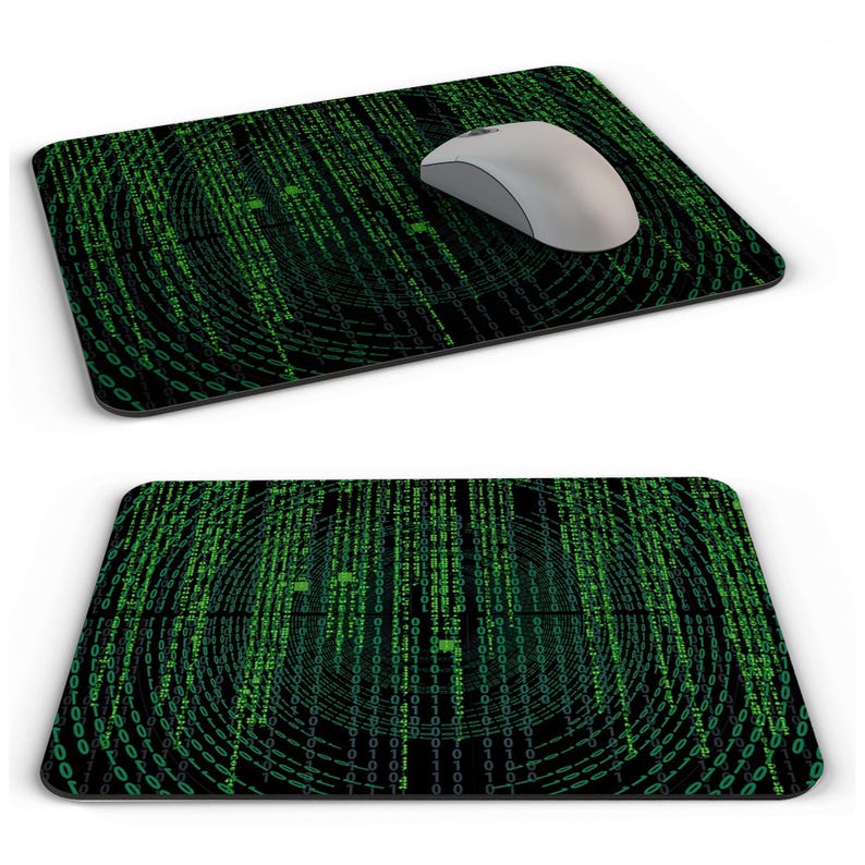 Binary Matrix Code Computing Gaming PC Rubber Mouse mat image 2