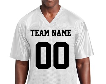 Personalized Football Jersey - Short Sleeves V-Neck Shirt, Custom Front Back Football Soccer V-neck Mesh Jersey For Men