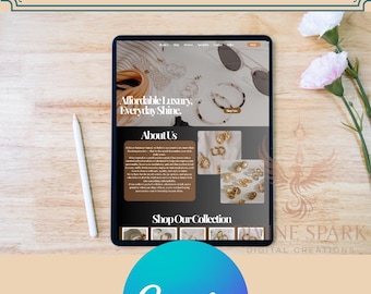 Luxury Accessories Shop Canva Website Template | Editable Design