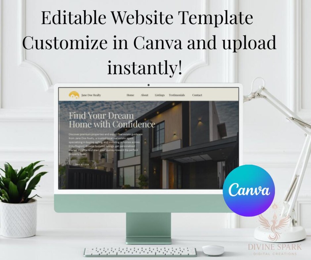 Canva Real Estate Website Template | Realtor Landing Page - Etsy