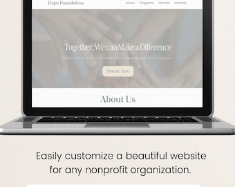 Canva Non-Profit Website Template: Editable Charity Landing Page (Digital Download)