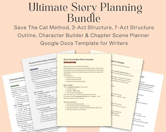 Novel Writing Planner Bundle for Writers | Save the Cat, 3-Act & 7-Act Outlines (Google Docs)
