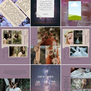 Romance Fantasy Instagram Template for Authors | Romantasy Bookstagram Post Canva | Writer Branding & Book Promo