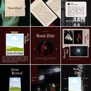 Plantillas góticas para Instagram para autores / Kit de Canva para Bookstagram oscuro (descarga digital en PDF)