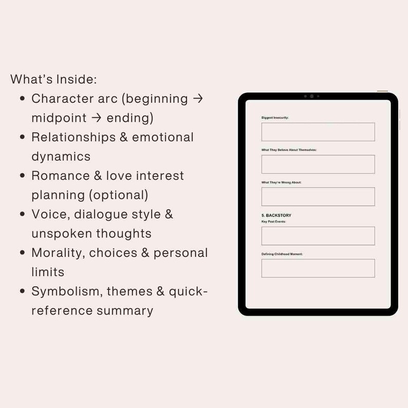Character Profile Planner • Google Docs Template for Writers • Complete ...