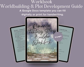 Quaderno di lavoro/Pianificatore per la creazione di storie fantasy e romantiche (modello Google Docs)