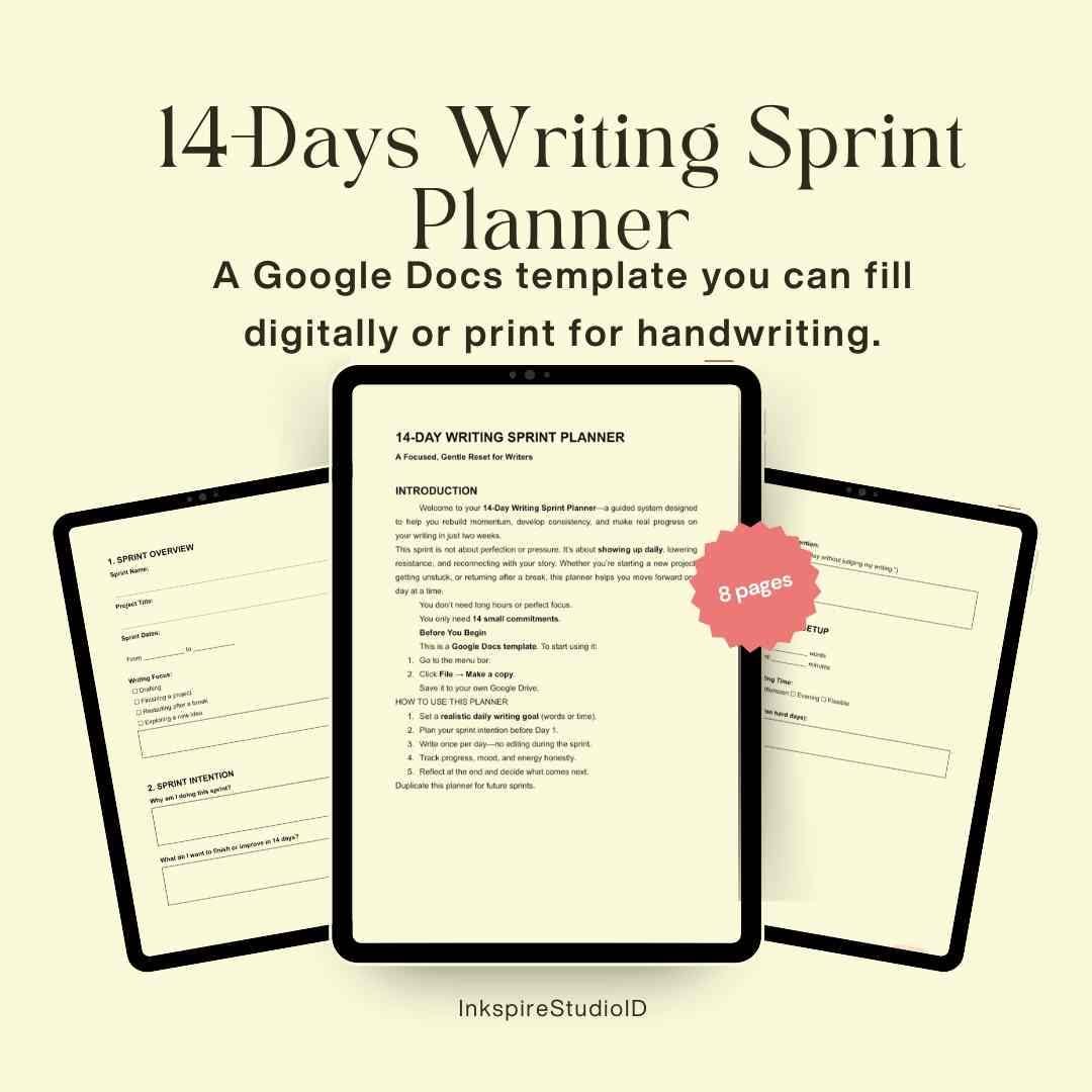 14-day Writing Sprint Planner • Google Docs Template (digital Download ...