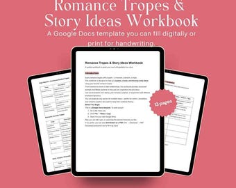 Romance Tropes & Story Ideas Workbook | Writing Worksheet (Digital Download)