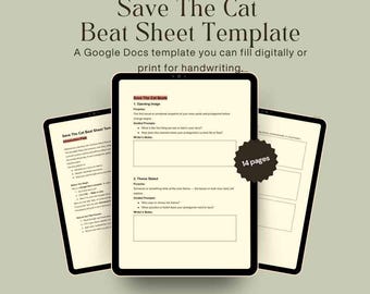 Modèle de feuille de battement de sauvez le chat | Planificateur de plan d'histoire (Google Docs et version imprimable)