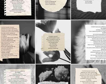 Monochrome Poesie Instagram Vorlage | Canva Autor Branding Posts