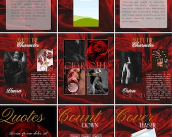 Spicy Romance Author Instagram Templates | 30 Canva Editable Instagram Posts & Stories | Bookstagram Media Kit