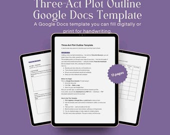 Three Act Story Outline Template | Google Docs Plot Planner for Writers