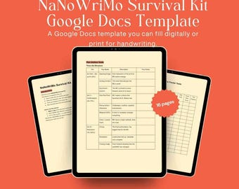 Kit de survie NaNoWriMo | Agenda rédactionnel, invites (modèle Google Docs)