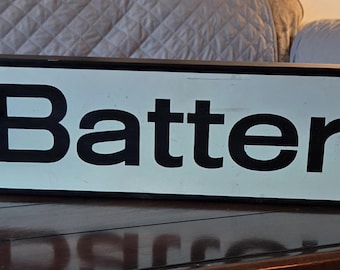 Vintage Eveready Powerhouse Batteries Store Display Sign Union Carbide Advertising