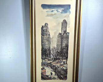 John Haymson Lithograph Central Park   New York City Modernism Print
