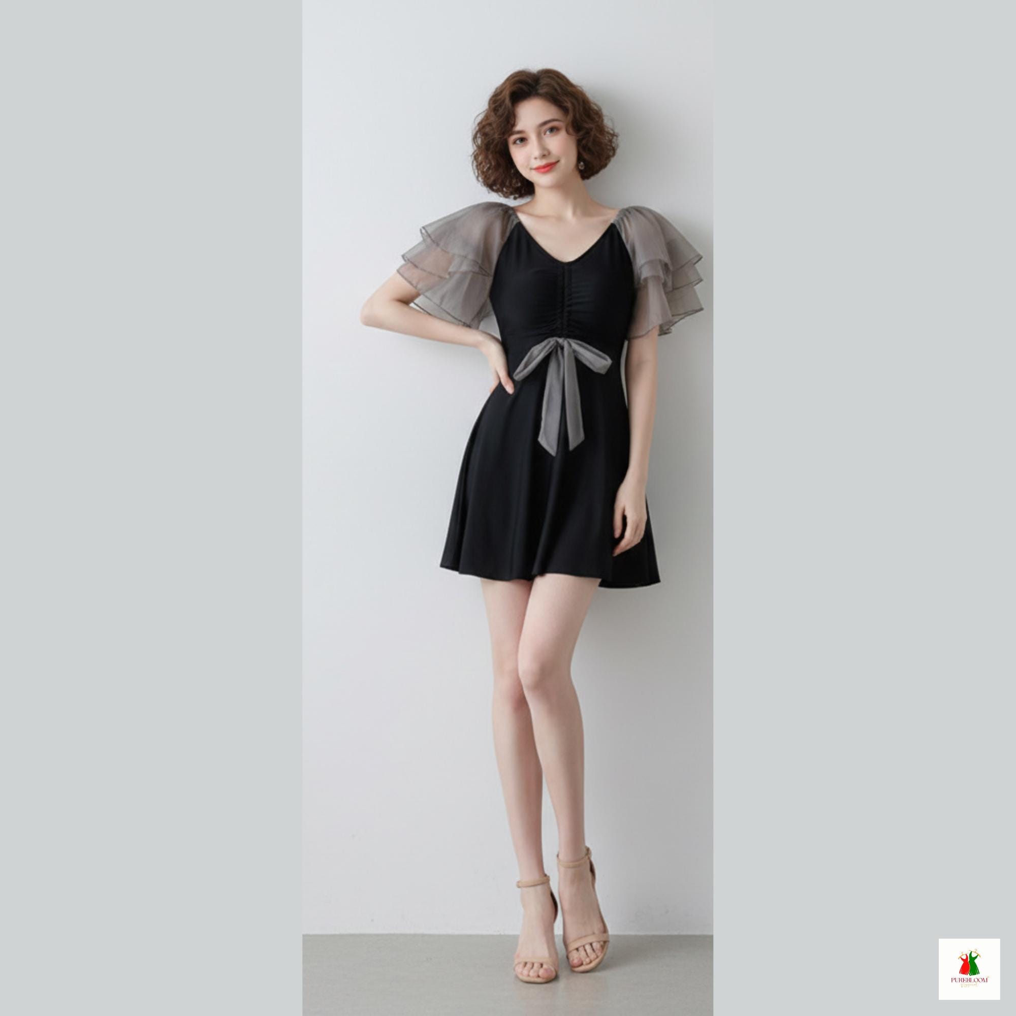 green emerald velvet dress Bodycon Mini Dress with Straps – Trendy Korean Fashion Look – Morus Alba main image 1