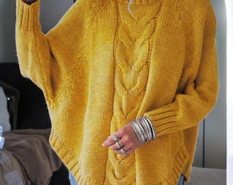 Women’s Loose Knit Sweater – Cozy Fall Winter Pullover