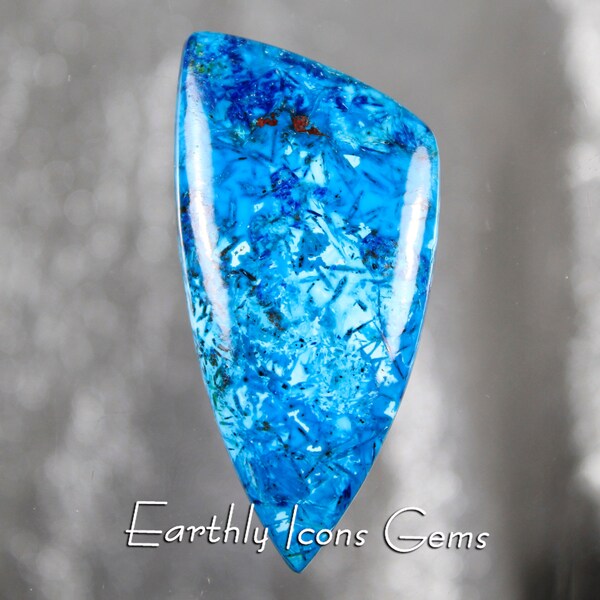 Arizona Shattuckite with Sagenite Designer Cut Cabochon, Designer Cabochons