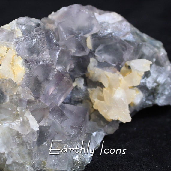 Purple Fluorite Cluster (490g) Specimen From Hunan Province; Raw Mineral Specimen