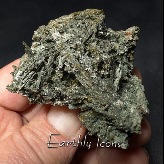 Epidote with Actinolite;  Raw Epidote Specimen; Epidote Crystal Cluster; Epidote Crystal Clusters; Raw Actinolite Specimen