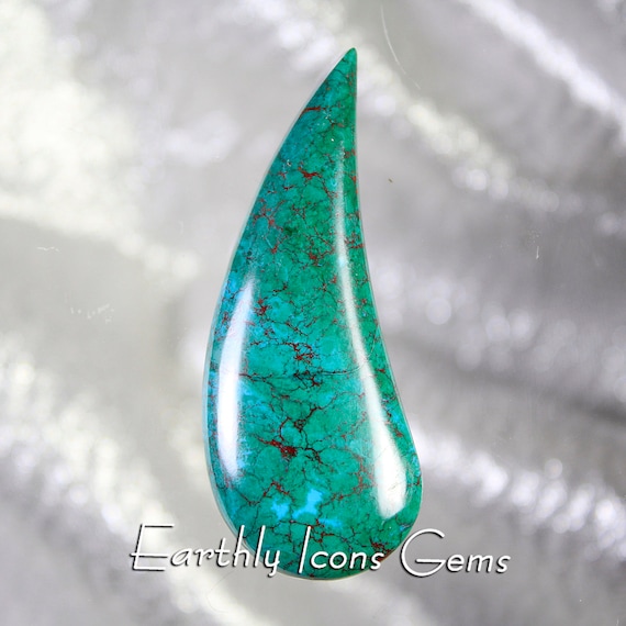 Spiderweb Chrysocolla Designer Cut Cabochon, Designer Cabochons
