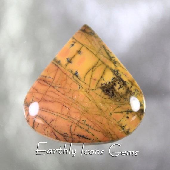 Yellow Feather Jasper Designer Cut Cabochon