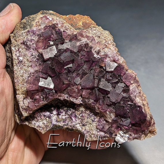 Rare Fluorite from Highway 17 Roadcut, Ontario, Canada; Raw Purple Fluorite; Purple Fluorite Crystals