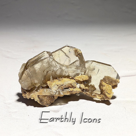 Barite Crystals from Cerro Warihuyn, Peru; Baryte Cluster; Transparent Barite Crystals; Raw Barite Specimen; Peruvian Barite