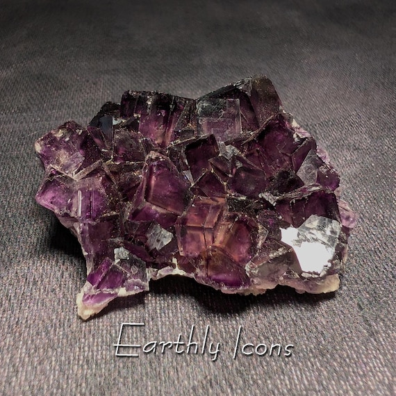 Fluorite from Okorusu Mine, D Pit; Okorusu Fluorite Crystal Specimen; Purple Fluorite Crystals; Raw Fluorite Crystal from Namibia