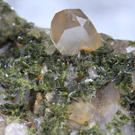 Epidote and Quartz (821g);  Epidote Quartz; Epidote Specimen; Epidote Crystal Cluster; Epidote Crystal Clusters; Large Epidote Specimen