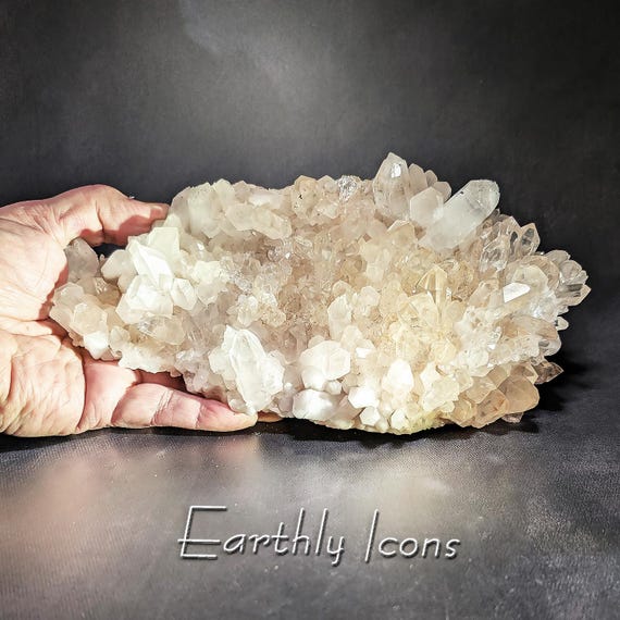 Large Clean Himalayan Quartz Cluster Specimen from Pradash, India; Raw Mineral Specimen; Healing Crystals