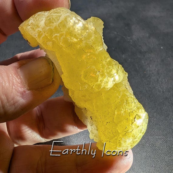 Raw Brucite Specimen from Afghanistan; Lemon Yellow Brucite Crystals