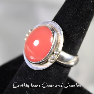 Artisan Red Agate Ring; Natural Red Agate Ring; red agate sterling ring; Red Agate Ring; Natural Pink Agate Ring; Artisan Agate Ring
