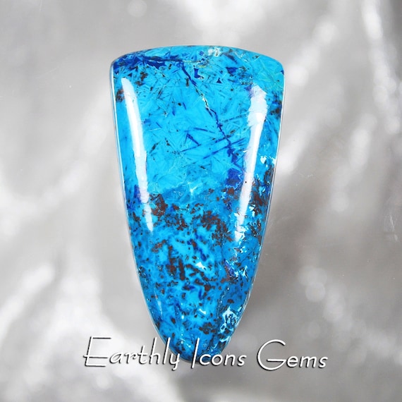Arizona Shattuckite with Sagenite Designer Cut Cabochon, Designer Cabochons