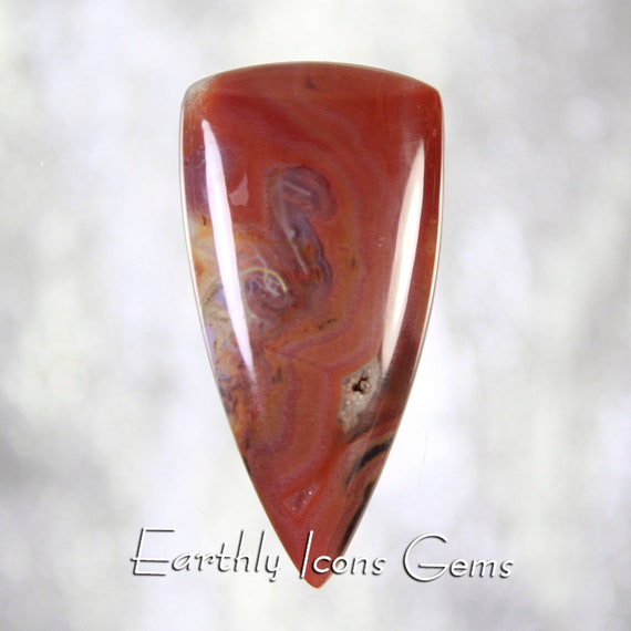Red Banded Agate Designer Cut Cabochon; Designer Cabochons
