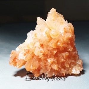 Orange Calcite Cluster from Yunan Province, China; Raw Calcite Mineral Specimen; Chinese Calcite