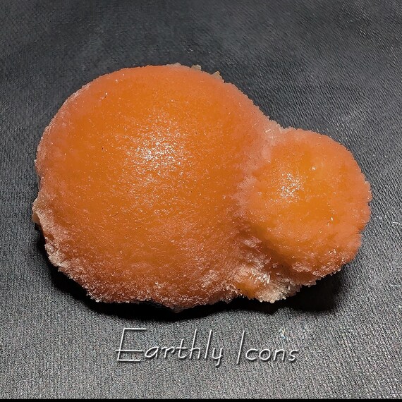 Bright Orange Thomsonite with Mesolite from India; Thomsonite Mineral Specimen; Raw Thomsonite and Mesolite; Fibrous Mesolite Needles