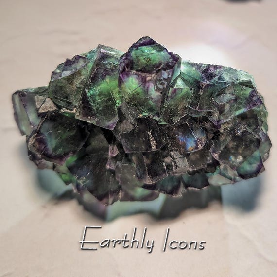 Okorusu Mine, A Pit, Green and Purple Fluorite, Otjiwarango, Namibia; Raw Mineral Specimen; Okorusu Fluorite Cluster