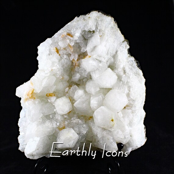Large (1.4kg) Apophyllite with Stilbite from India; Apophyllite Crystal Cluster; Apophyllite and Stilbite Decorator Crystal Display Specimen