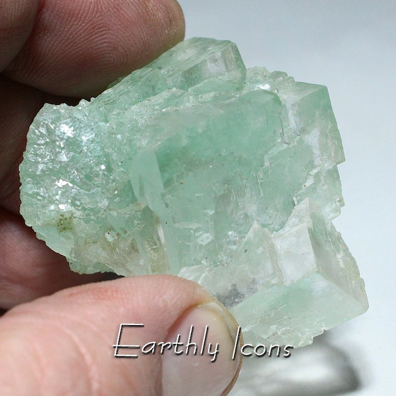 Halite with Atacamite from Rudna Mine, Poland; Green Halite; raw Halite Specimen; Green Atacamite Specimen; Polish Green Halite