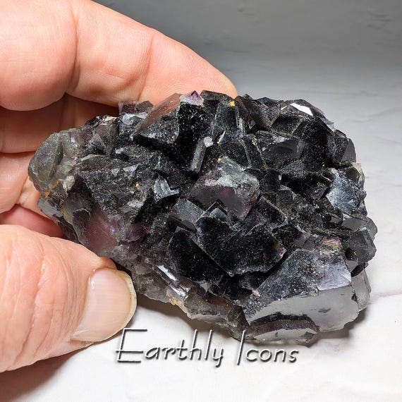 Deep Purple Fluorite from Okorusu Mine, Namibia; Okorusu Fluorite Crystal Specimen; Fluorite Crystals; Raw Fluorite Crystals