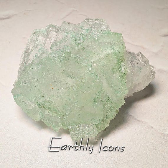 Halite with Atacamite from Rudna Mine, Poland; Green Halite; raw Halite Specimen; Green Atacamite Specimen; Polish Green Halite